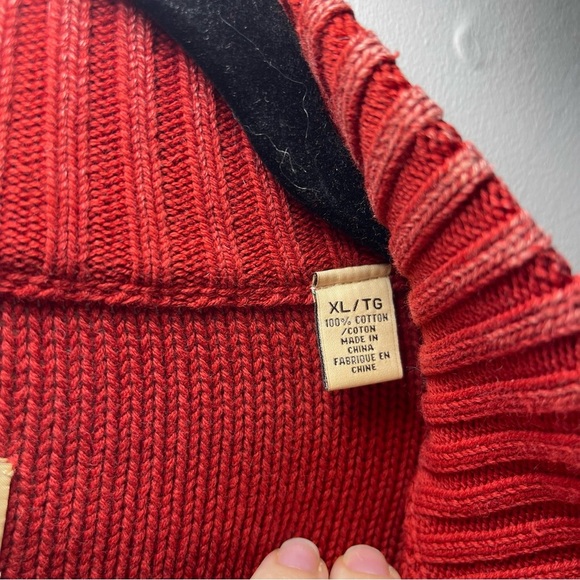 Tommy Bahama Men’s Red Cotton Quarter-Zip Pullover Sweater XL fisherman nautical - Picture 4 of 12